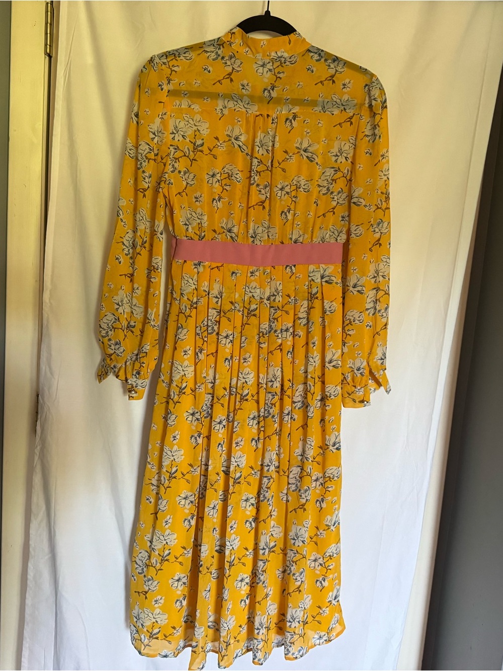 Dream Sister Jane Yellow Floral Belted Midi Dress - Size XS - Picture 3 of 9